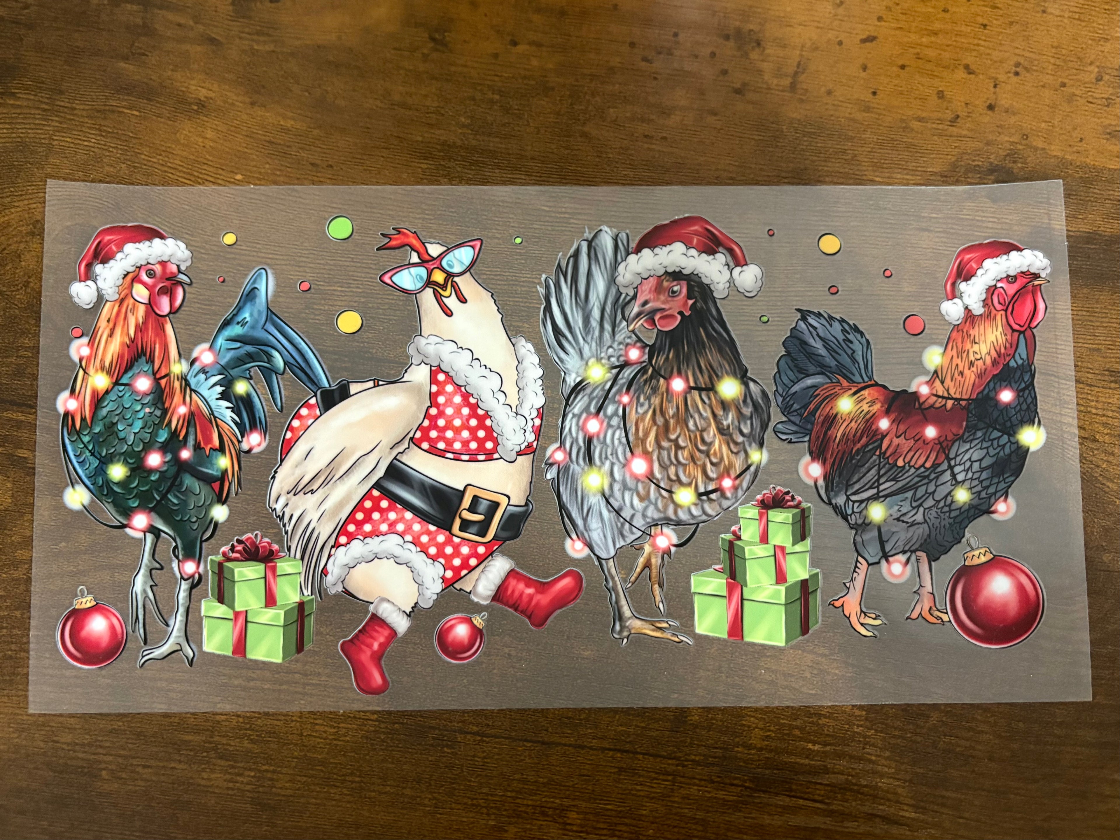 Christmas Chickens (2) 16oz Wrap