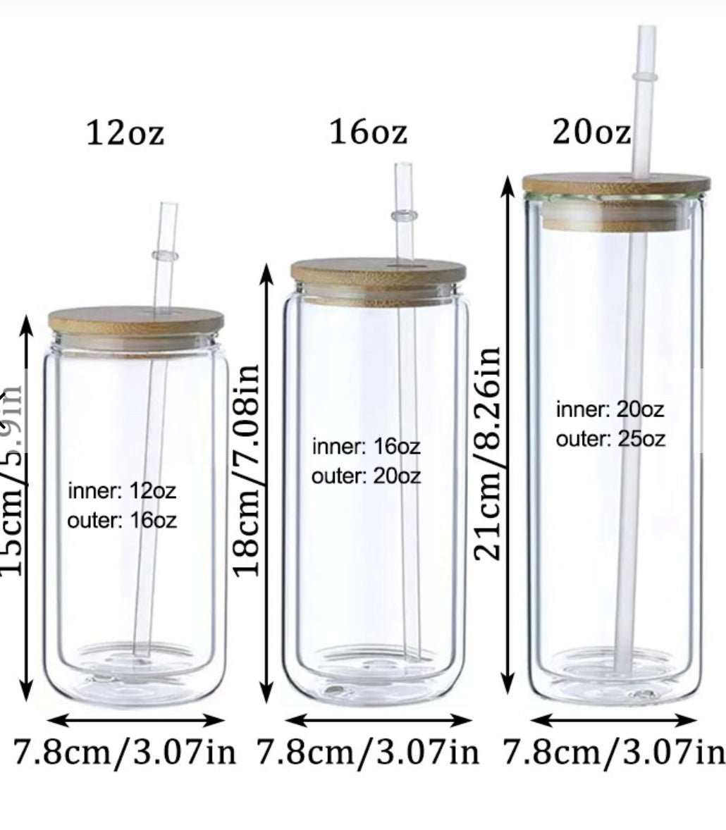 16 oz Glass Snow Globe Cup