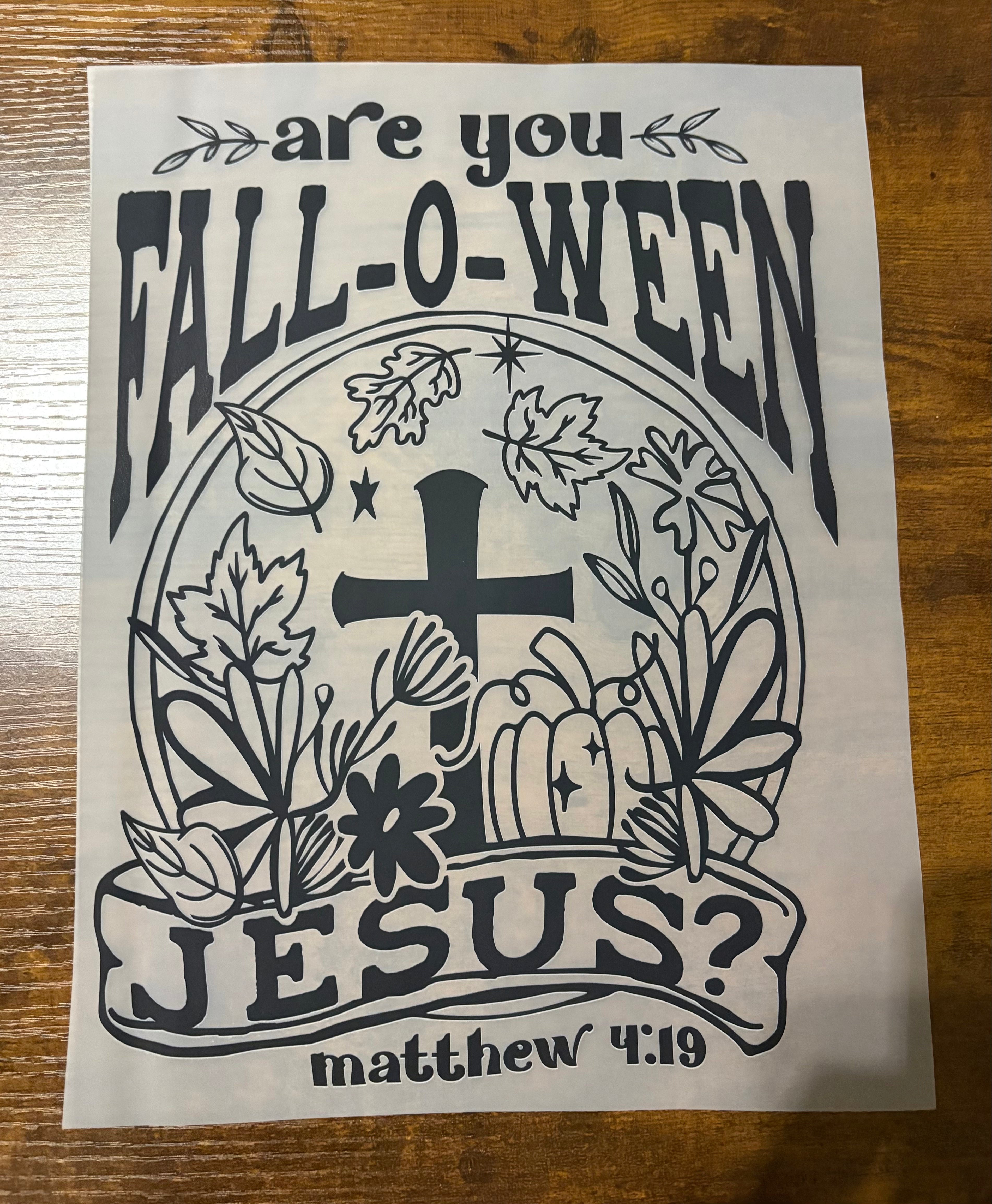 Fall-o-ween Jesus DTF Transfer