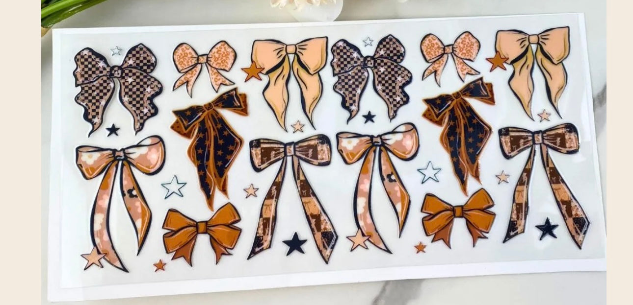 Tan/Brown Bows 16oz Wrap