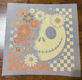Floral and Checker Jack Skelly DTF Transfer