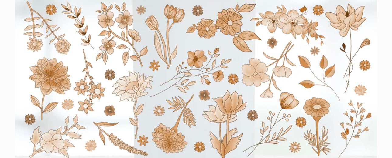 Boho Flowers 16oz Wrap