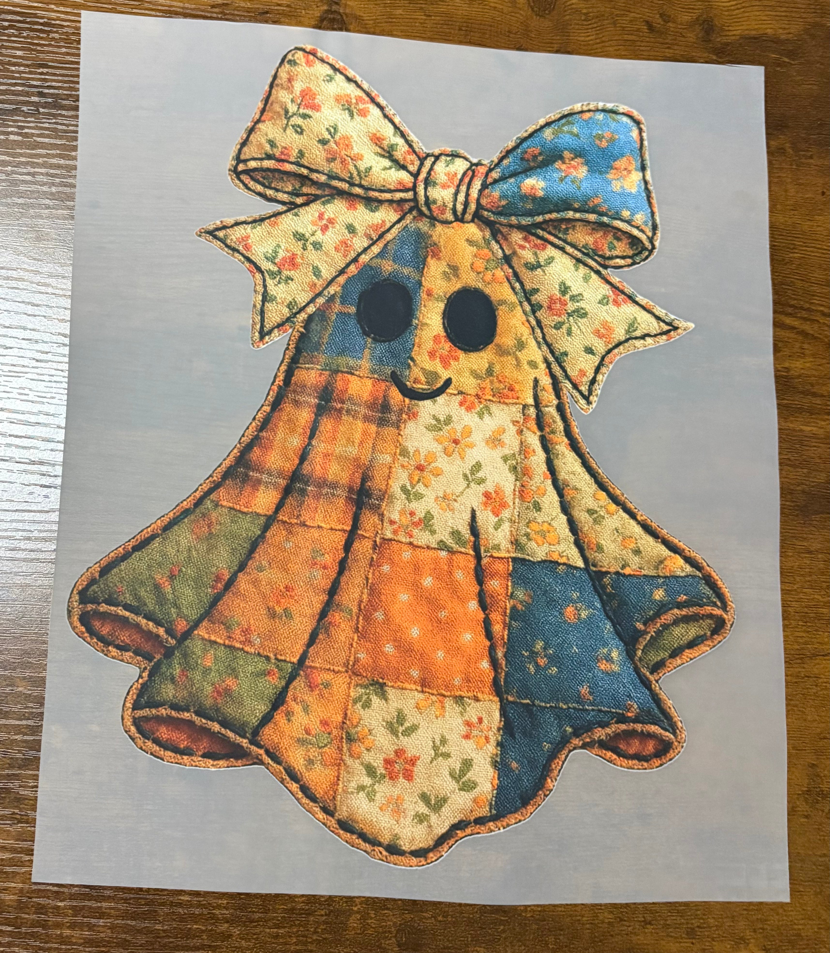 Faux Quilted Ghost DTF Transfer