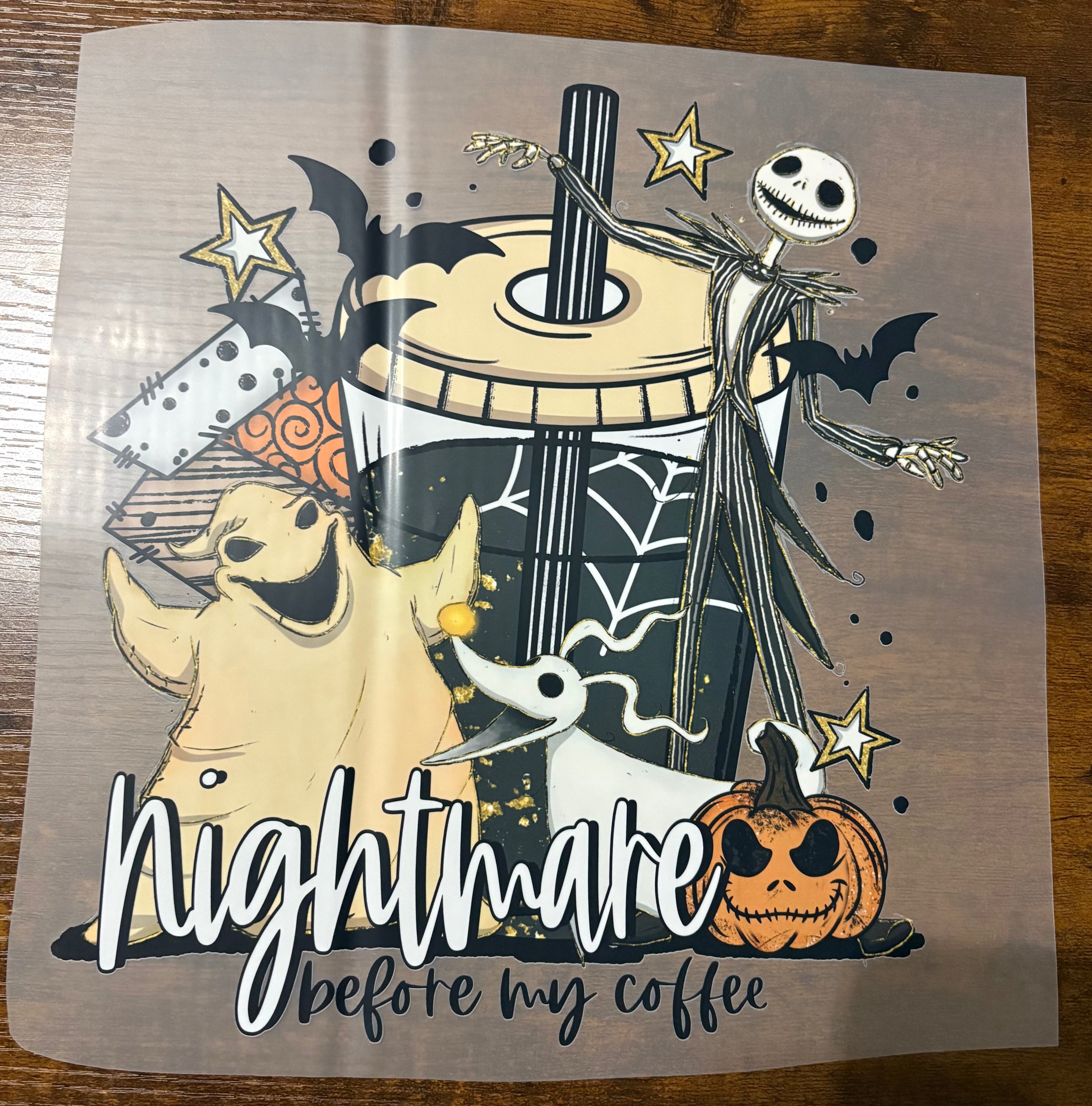 Nightmare Before Coffee DTF Transfer