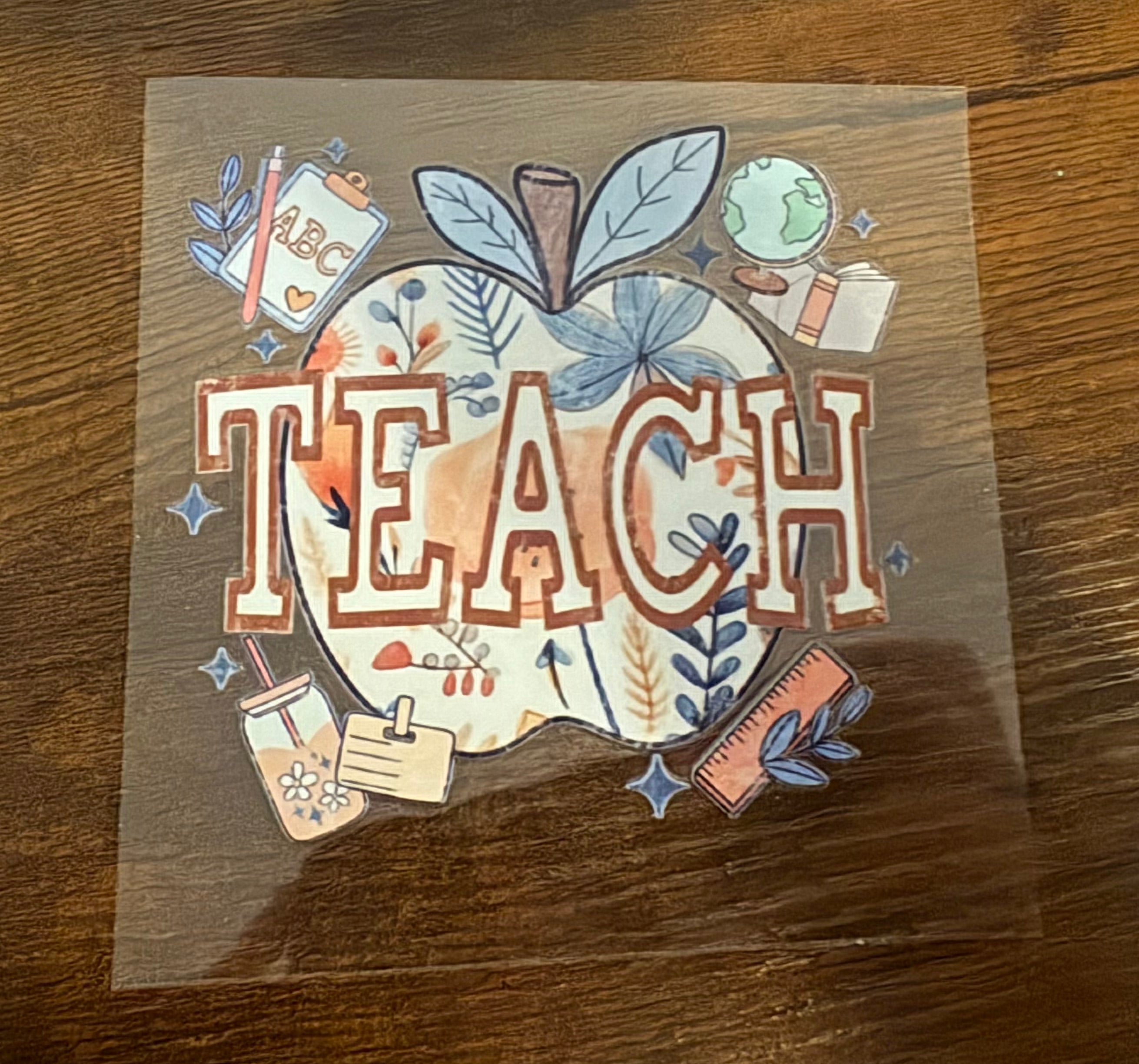 Pastel Teach Apple Decal
