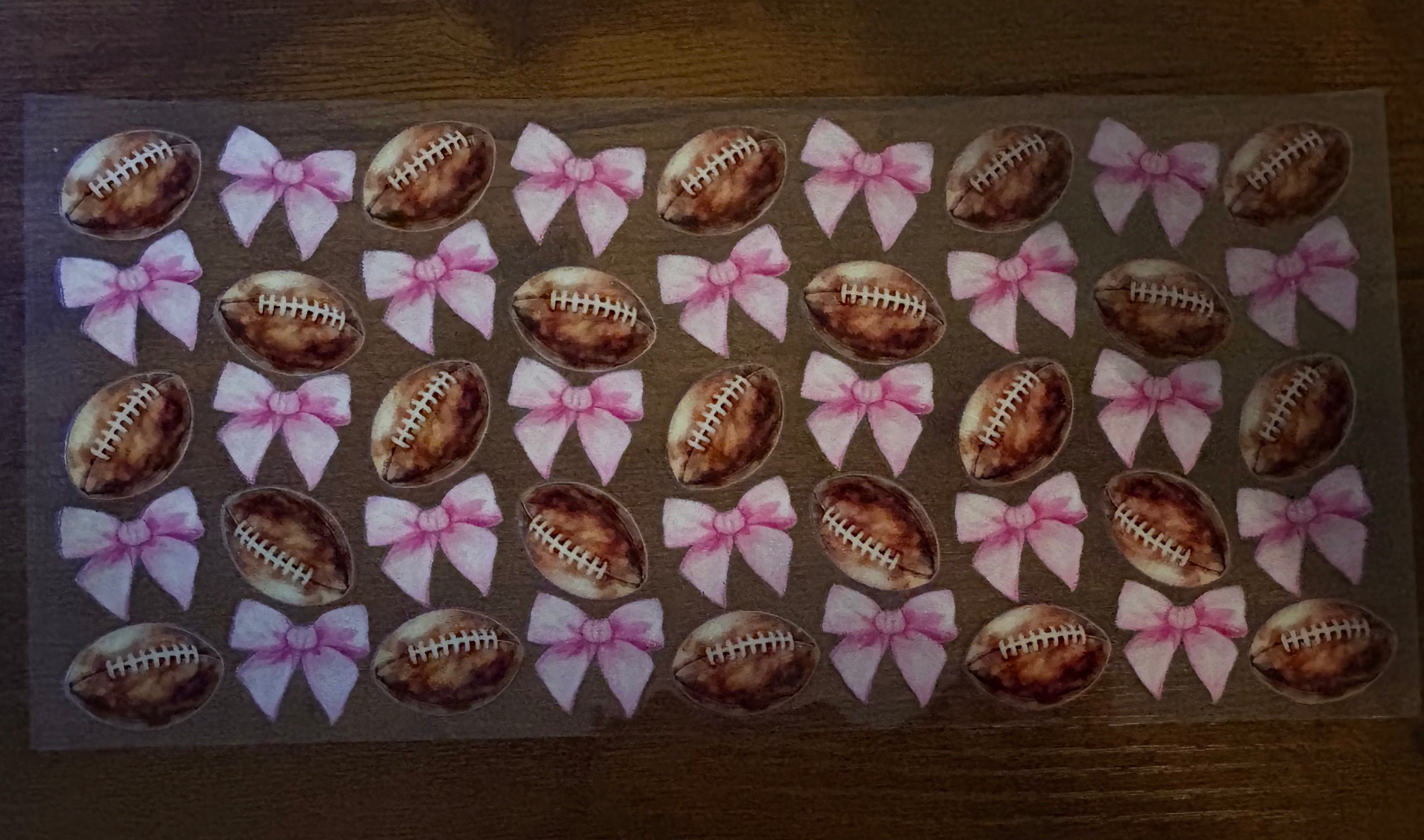 Footballs and Bows 16oz Wrap