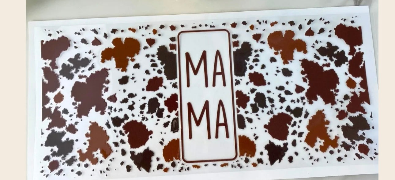 Cow Print MAMA 16oz Wrap