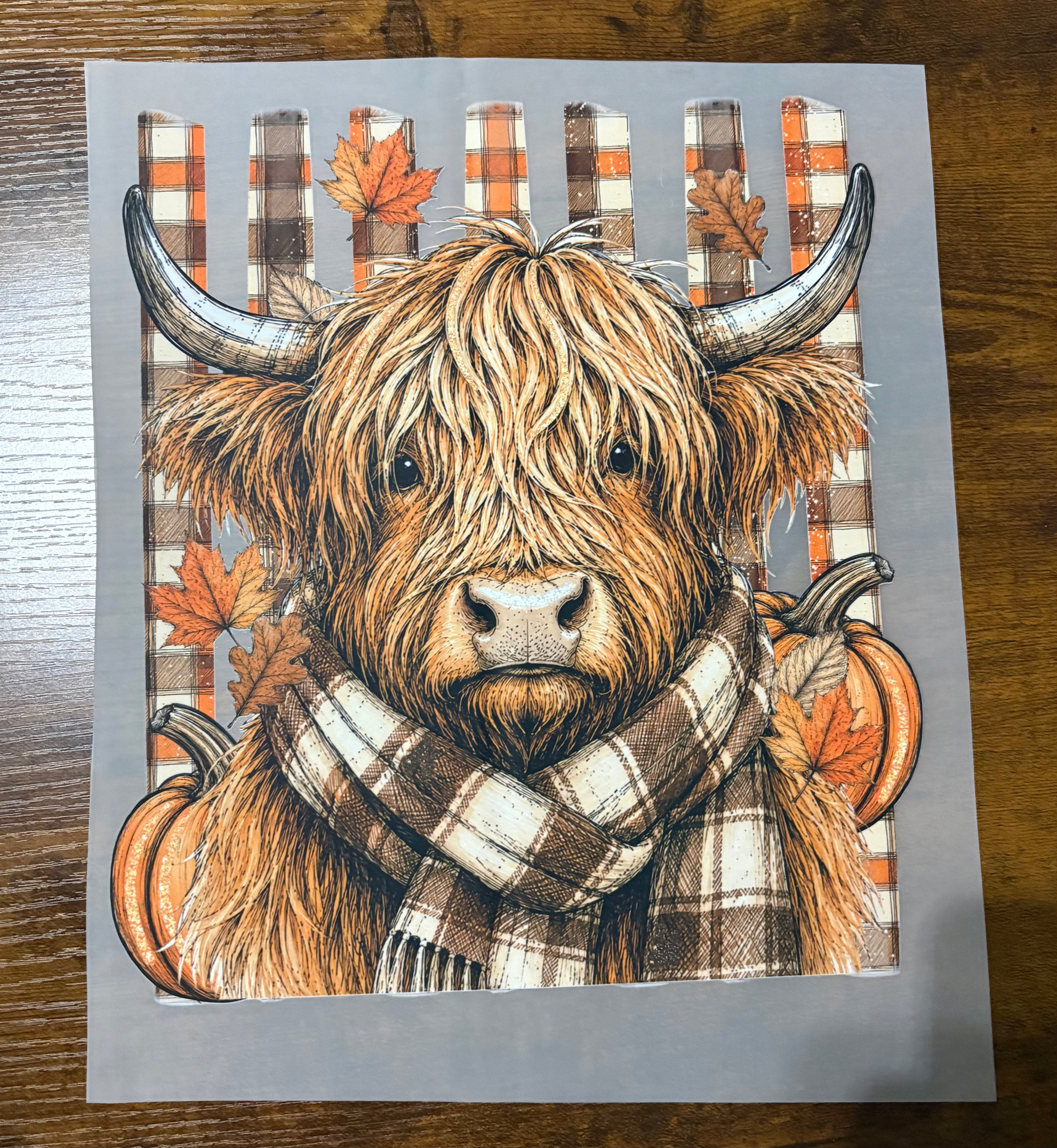 Fall Highland Cow DTF Transfer