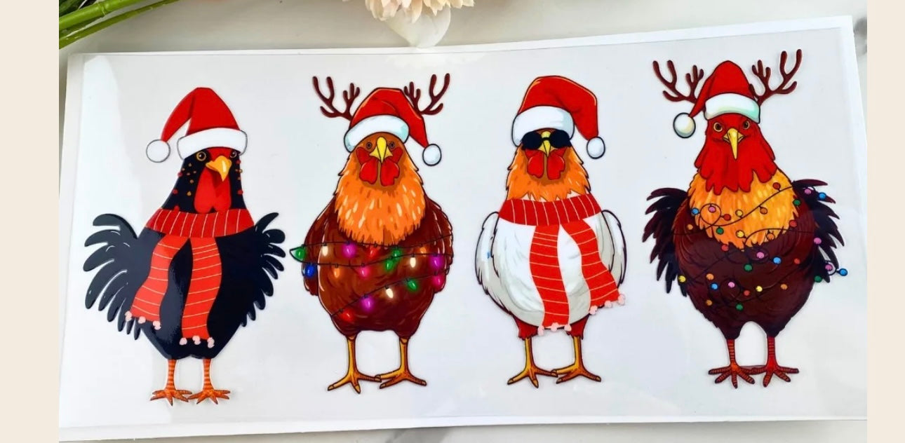 Christmas Chickens 16oz Wrap