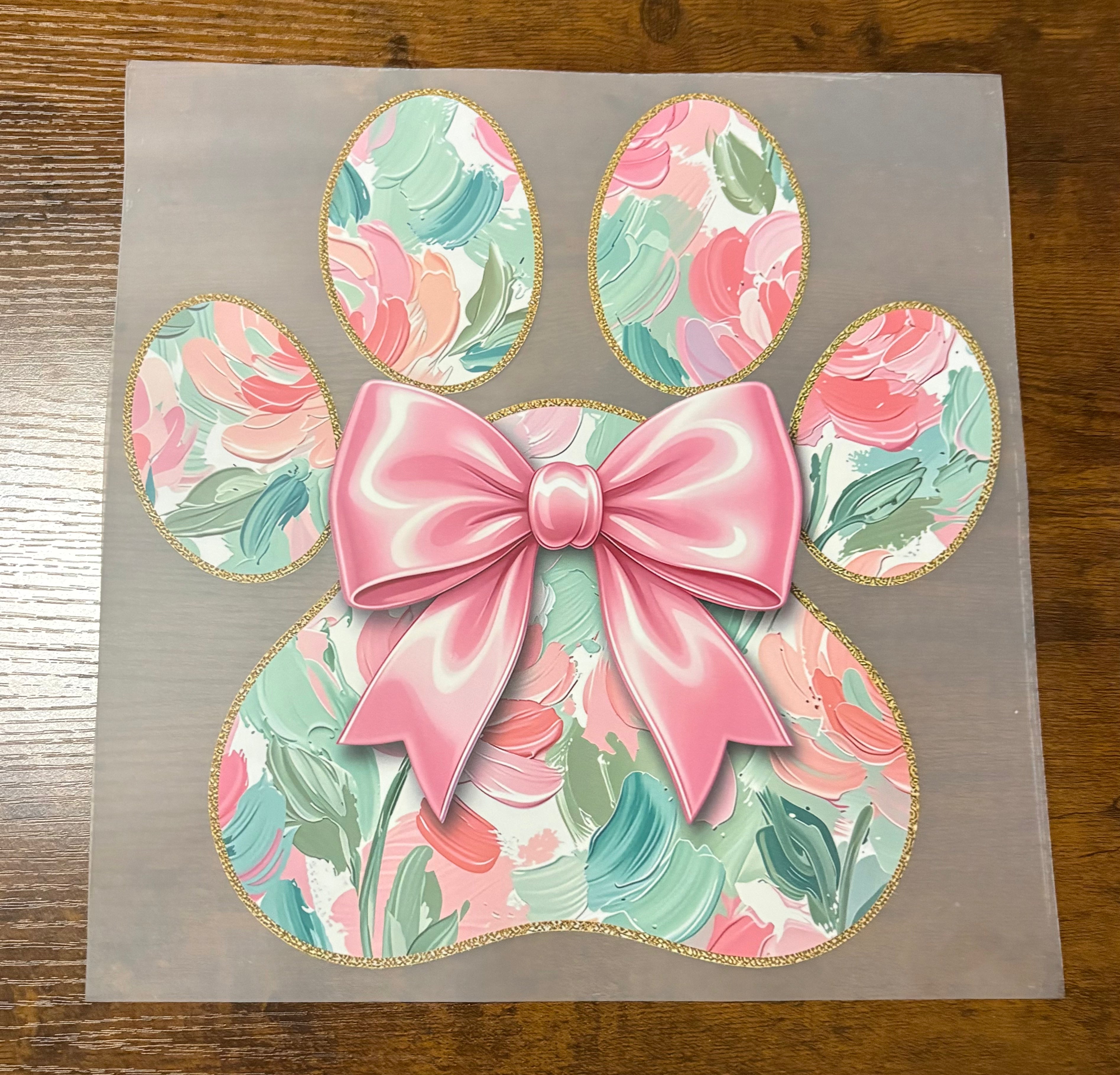 Floral Paw Print DTF Transfer