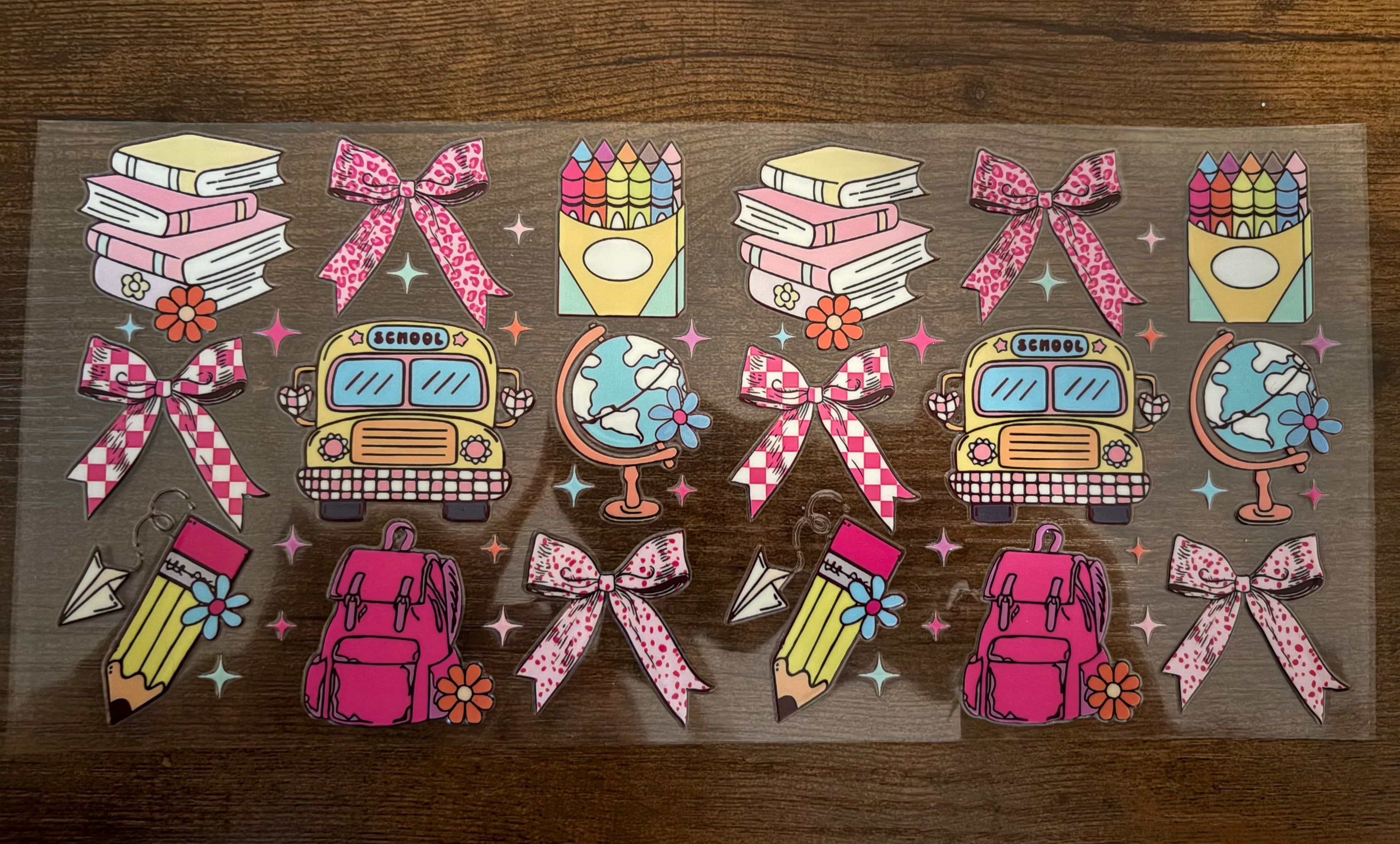 Pink and Yellow School 16oz Wrap