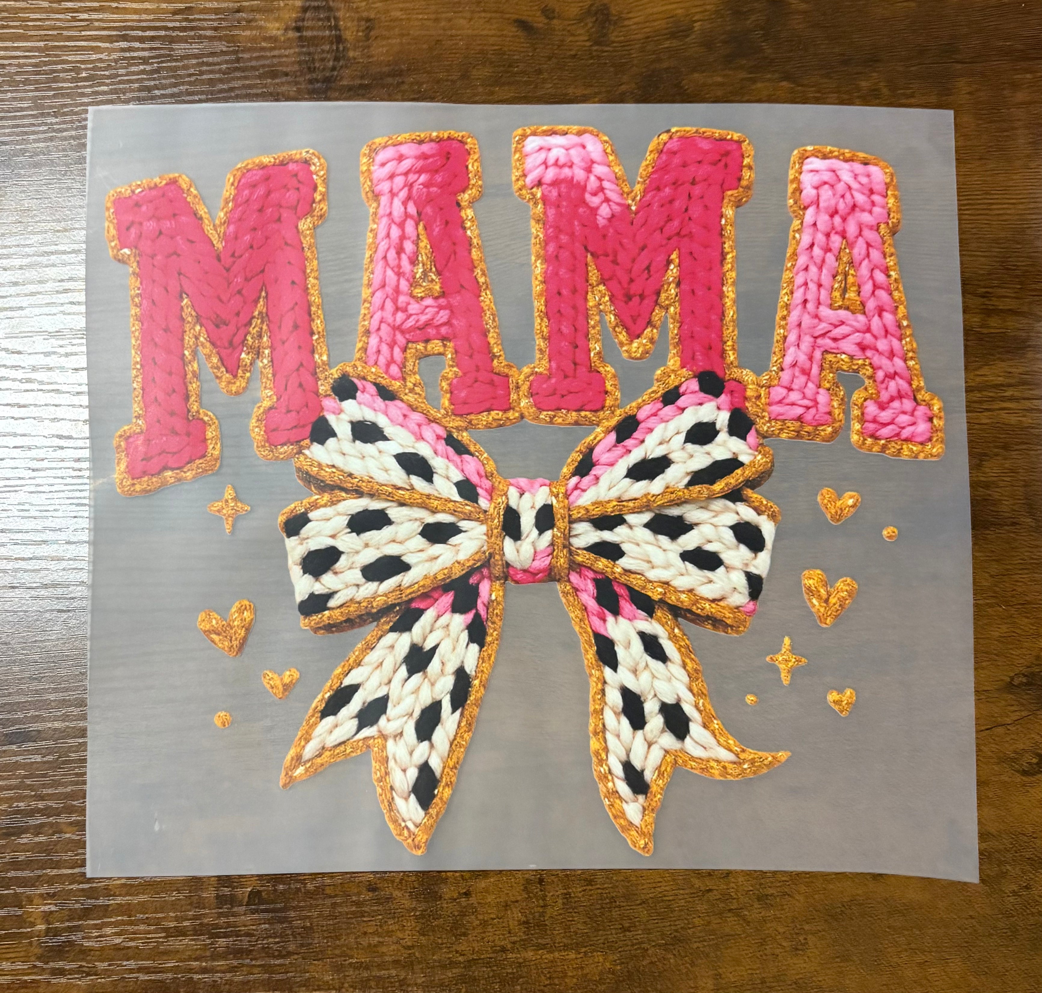 Faux Yarn Pink Mama DTF Transfer