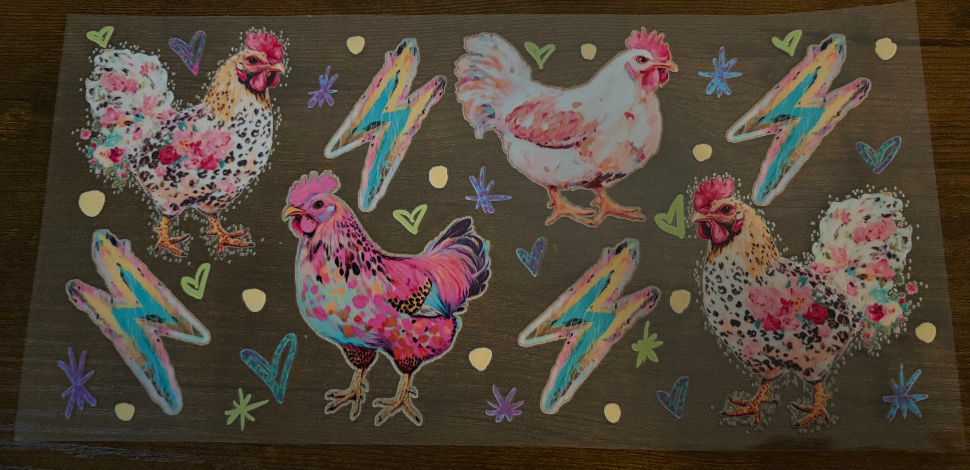 Watercolor Chickens 16oz Wrap