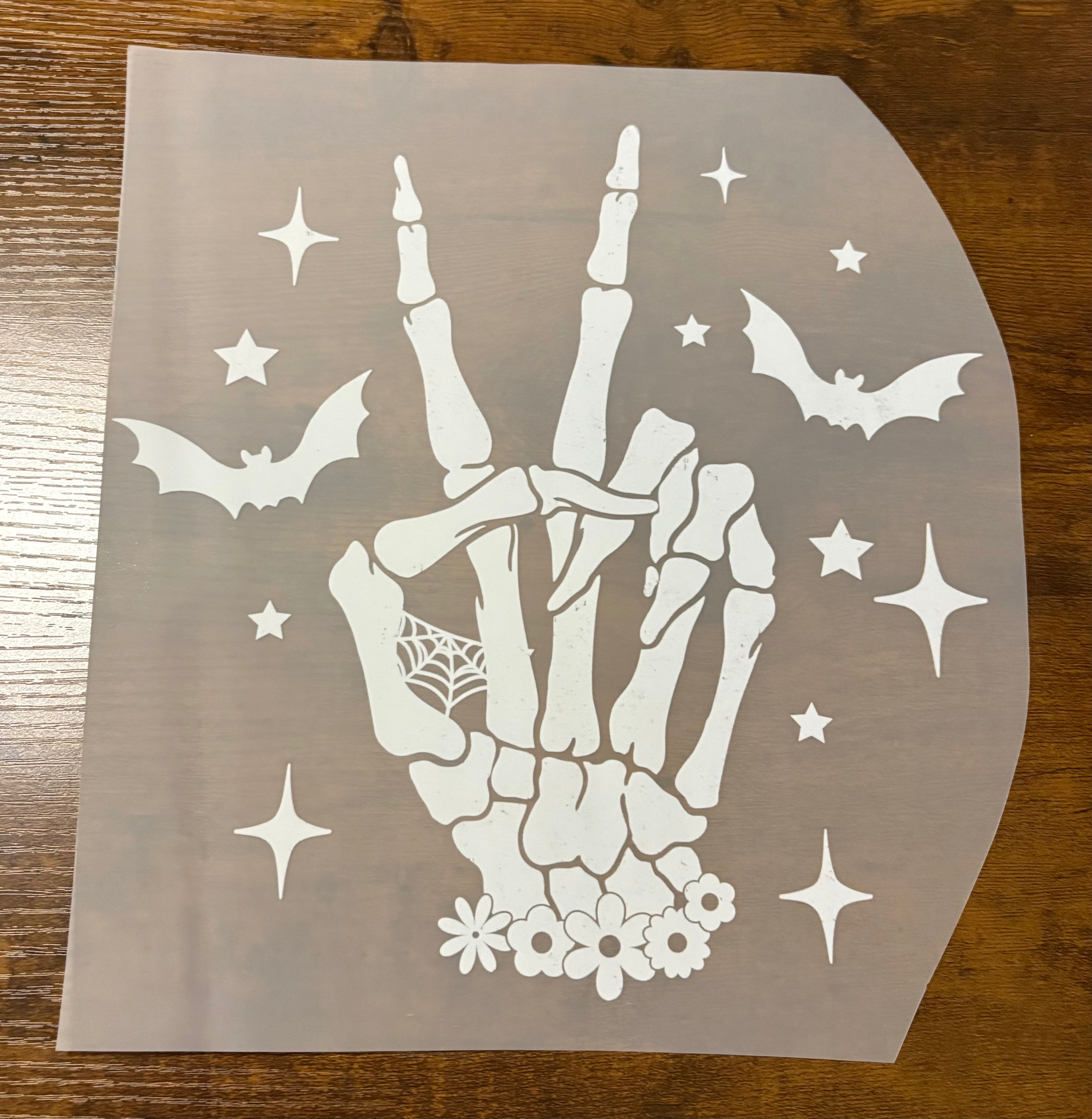 Skelly Peace Sign (White) DTF Transfer