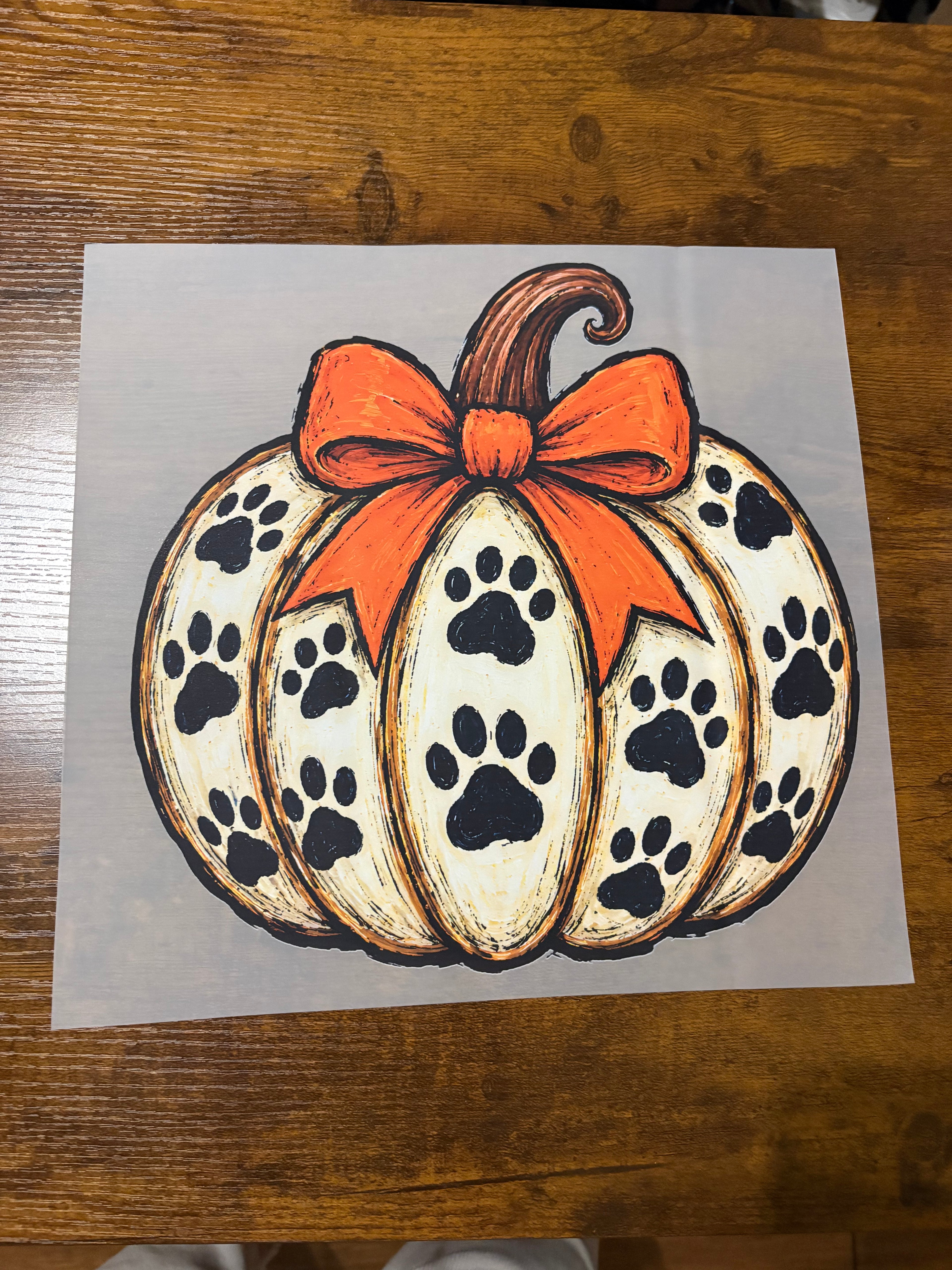 Paw Print Pumpkin DTF Transfer