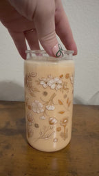 16oz Pre-made Coffee Lookalike Tumbler with Neutral Floral Wrap