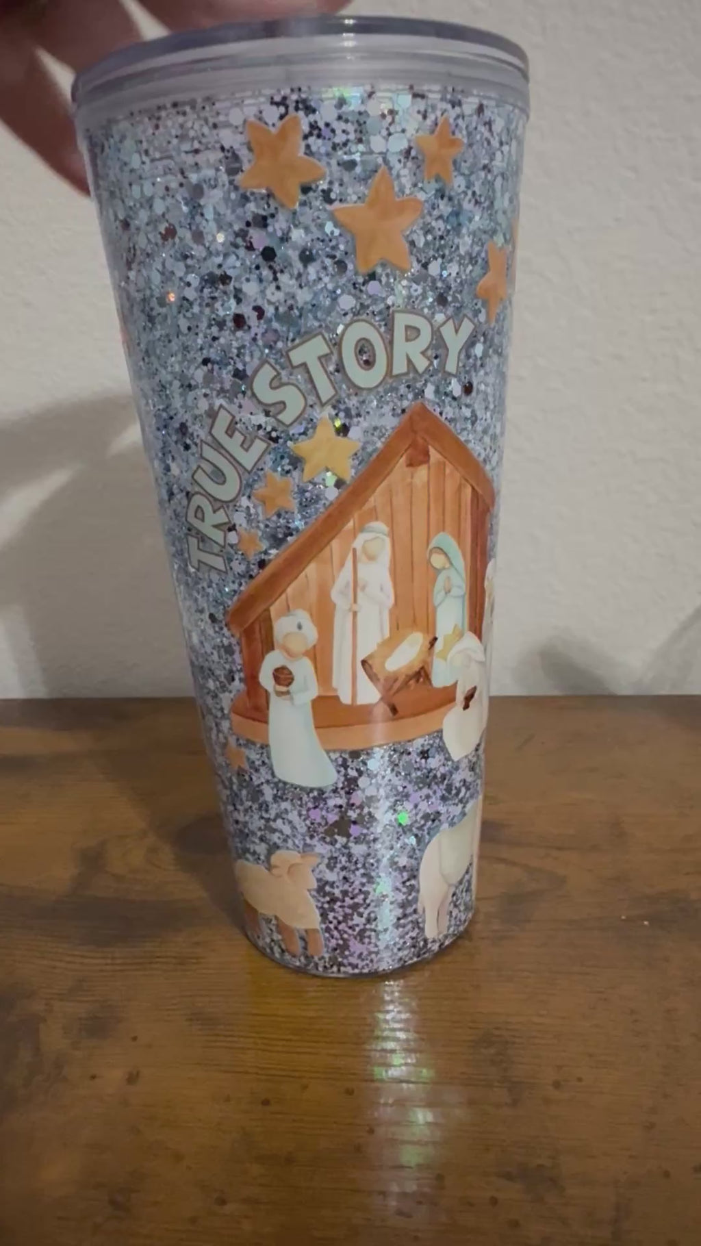 24oz Pre-made Snow Globe Tumbler with True Story Wrap