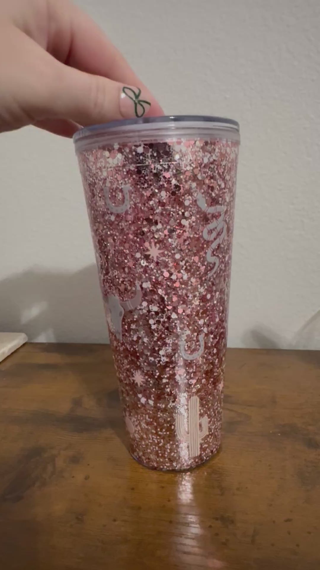 24oz Pre-made Acrylic Snow Globe Tumbler with Neutral Western Wrap